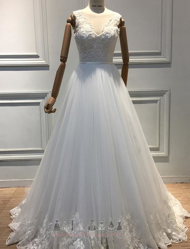 Невеста платье Кружевной оверлея весна Аппликации средний элегантный Без рукавов