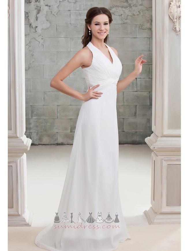Невеста платье плиссированный Лиф V-образным вырезом лето Открытый без спинки