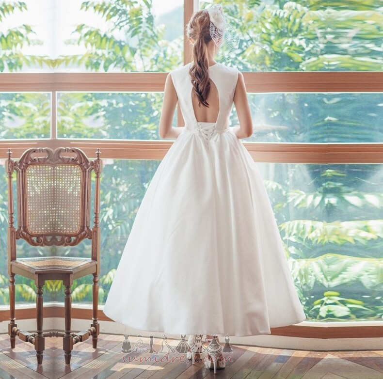 Невеста платье повязка Природные Талия Чай Длина очаровательный Без рукавов