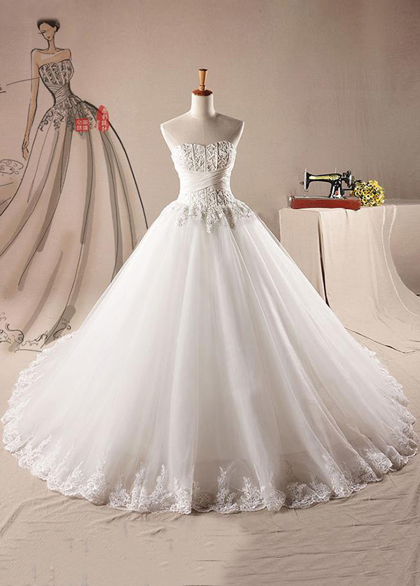 Невеста платье повязка Жемчуг средний тюль Природные Талия формальный