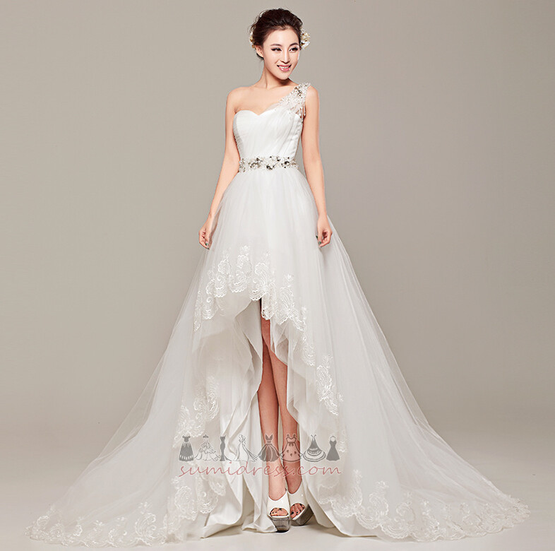 Невеста платье Природные Талия бисера пояса Асимметричный повязка Асимметричный