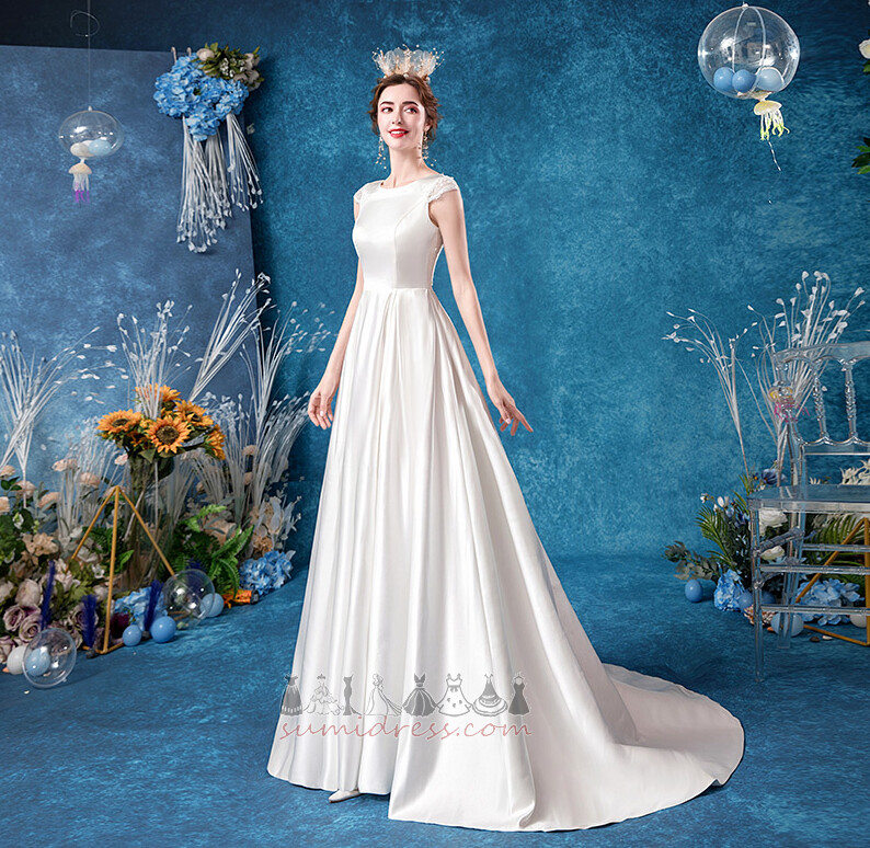 Невеста платье Природные Талия Открытый Молния вверх A-линия Бато средний