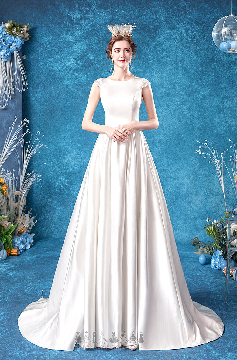 Невеста платье Природные Талия Открытый Молния вверх A-линия Бато средний