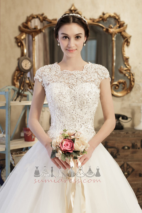 Невеста платье средний Короткие рукава развальцовка крышками рукава Кружевной оверлея