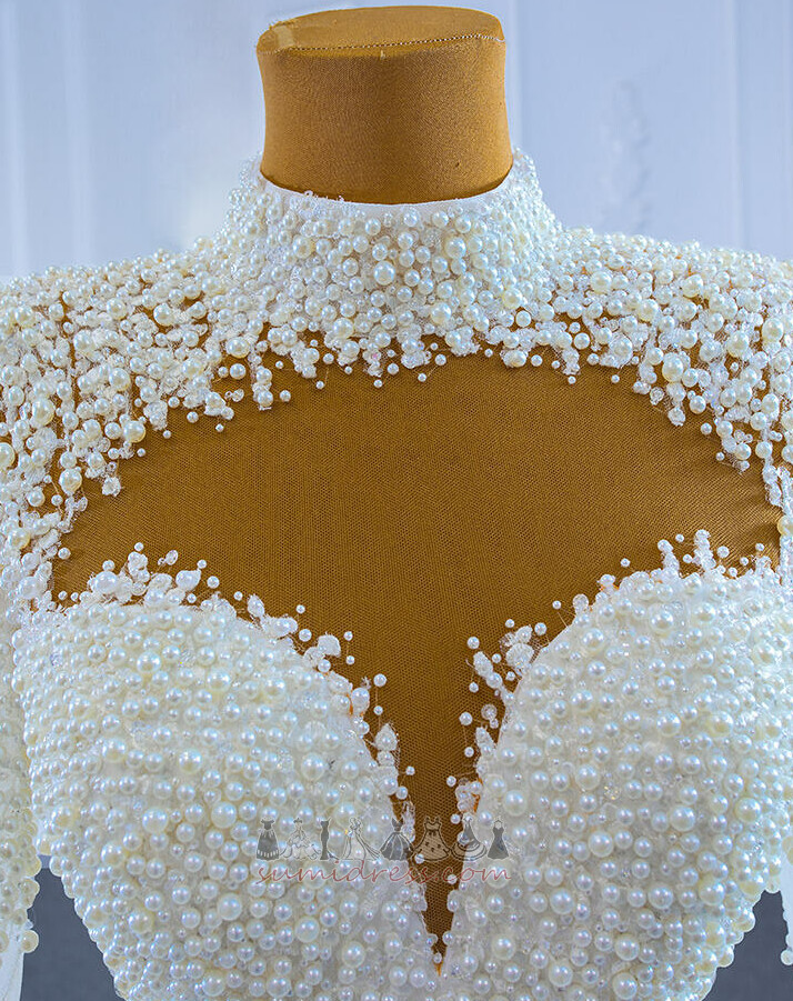 Νυφικά φόρεμα Γοργόνα Δικαστήριο Εκπαιδευτείτε Φυσικό πολυεδρικοί μπούστο Ντραπέ Μικροκαμωμένη