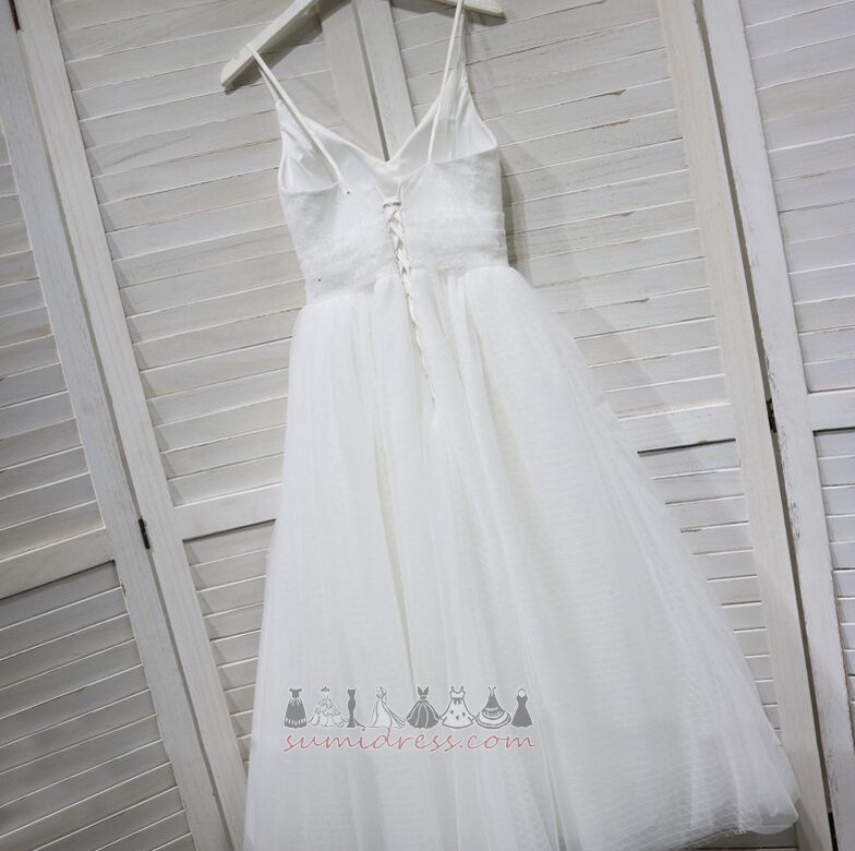 Νυφικά φόρεμα Καλοκαίρι Τούλι κούνια Κομψό Λαιμόκοψη V τσάι Μήκος