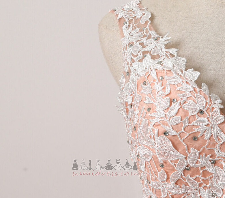 νυφικό, Νυφικά φόρεμα Απλικέ Βαθιά v-λαιμός εξώπλατο Αίθουσα Καλοκαίρι Αμάνικο