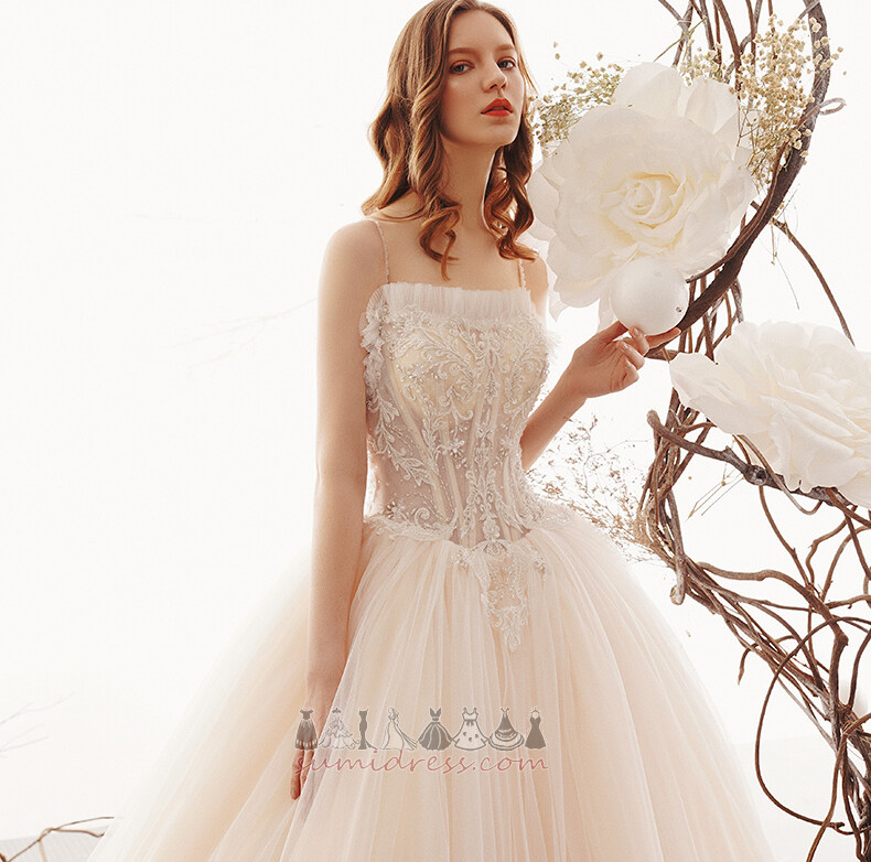 νυφικό, Νυφικά φόρεμα Καλοκαίρι Τιράντες σπαγγέτι Δαντέλα Φυσικό Ρομαντικό Δαντέλα-επάνω