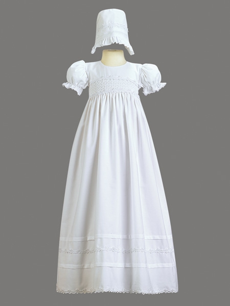 Oficialus Gamtos juosmens Ilgai Siuvinėjimo Trumpomis rankovėmis Krikštynų suknelė