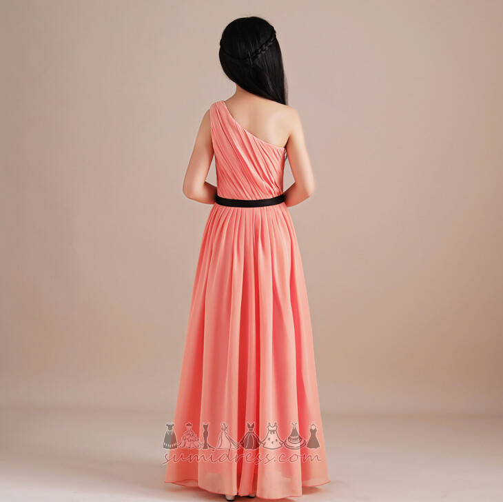 Orta arka Doğal belden Göster / Performans Tek omuzlu Orta Şifon Çiçek kız elbise
