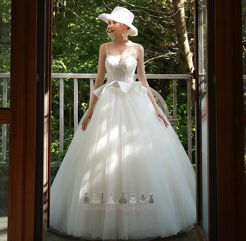 Outdoor Elegant Inverted Triangle Tulle Fall Sleeveless Wedding gown
