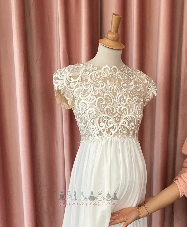 Outdoor Elegant Jewel Maternity See Through Summer Wedding Dress