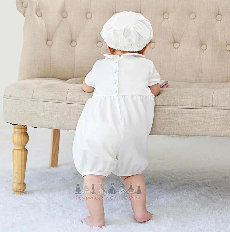 Pakaian bayi Lengan pendek Panjang lutut Satin Kemeja-t Pinggang semulajadi
