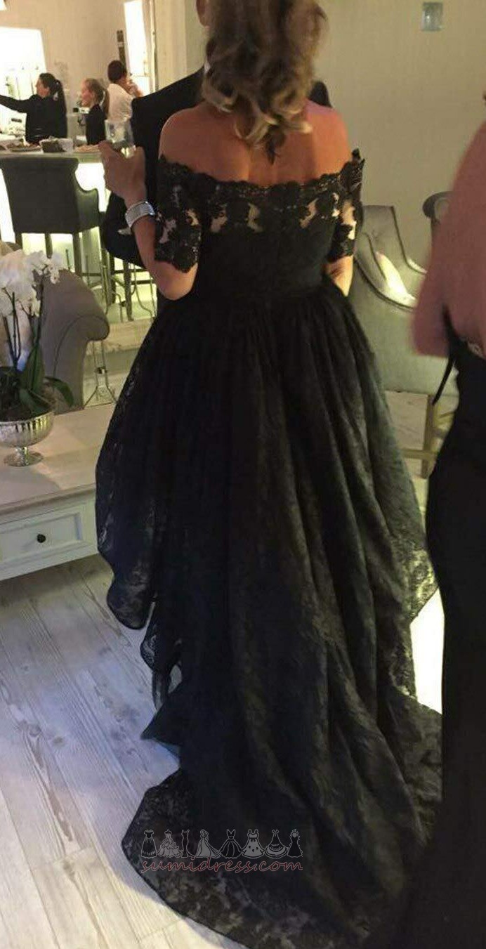 Pakaian bola Renda Romantik Pinggang semulajadi Musim bunga Lengan ilusi Asimetri