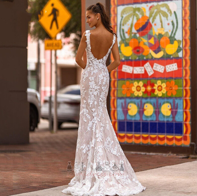 Pakaian perkahwinan Terdedah Renda Tanpa lengan kecil molek Cloze Pinggang semulajadi