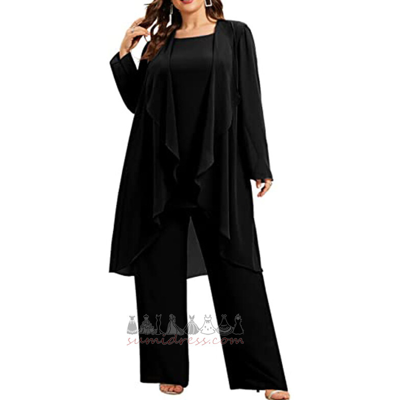 Pantalon Costume Robes Mère Au Drapée Avec Bolero Haute Couvert Col Bateau Automne Naturel