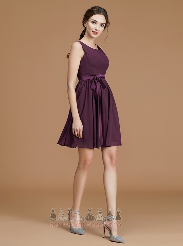 Παράνυμφος φόρεμα Γραμμή Α Αμάνικο Σιφόν Μέχρι το Γόνατο Τονισμένα τόξο απλός