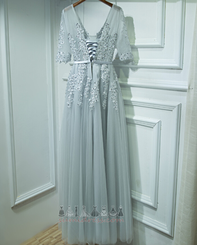 Παράνυμφος φόρεμα Καλοκαίρι σικ Δαντέλα επικάλυψης Συμπόσιο Μήλο Μήκος πατωμάτων