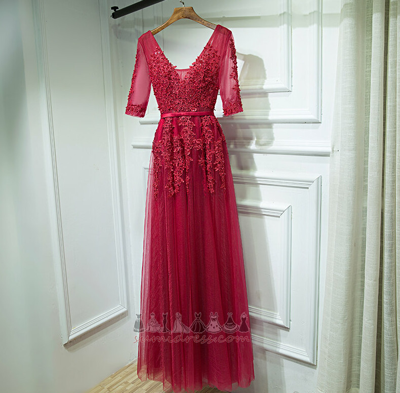 Παράνυμφος φόρεμα Καλοκαίρι σικ Δαντέλα επικάλυψης Συμπόσιο Μήλο Μήκος πατωμάτων