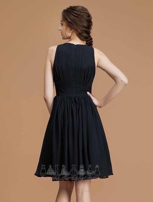 Παράνυμφος φόρεμα Σιφόν Φυσικό Κόσμημα Μέχρι το Γόνατο Αμάνικο Μέσον