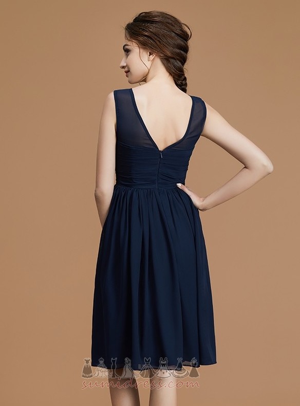 Παράνυμφος φόρεμα Σιφόν Ντραπέ Μέσον Μέχρι το Γόνατο απλός Φερμουάρ επάνω