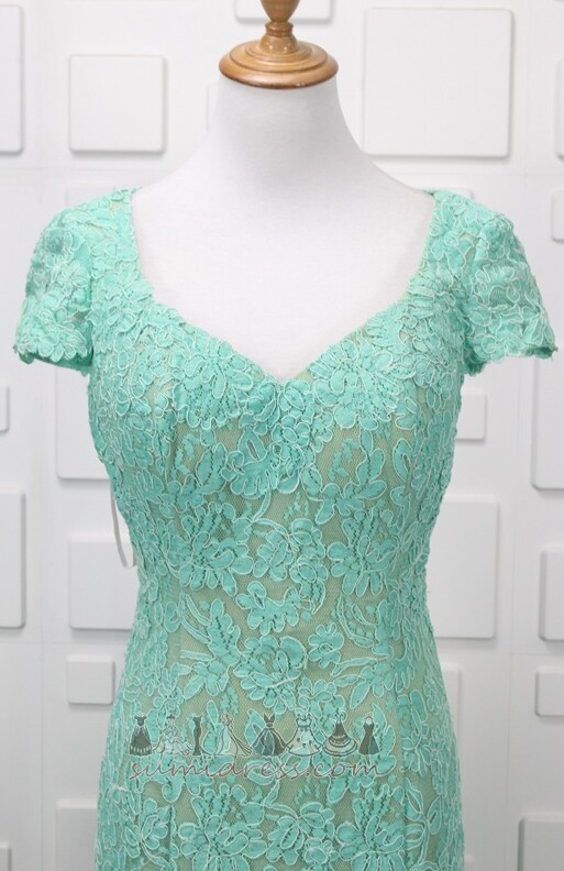Party A-Line Short Sleeves Backless Lace Summer Evening gown