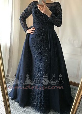 Party Fall Inverted Triangle Tulle Sparkle Natural Waist Evening Dress