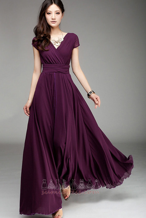 Party Floor Length Summer High Covered Pleated Chiffon Evening Dress