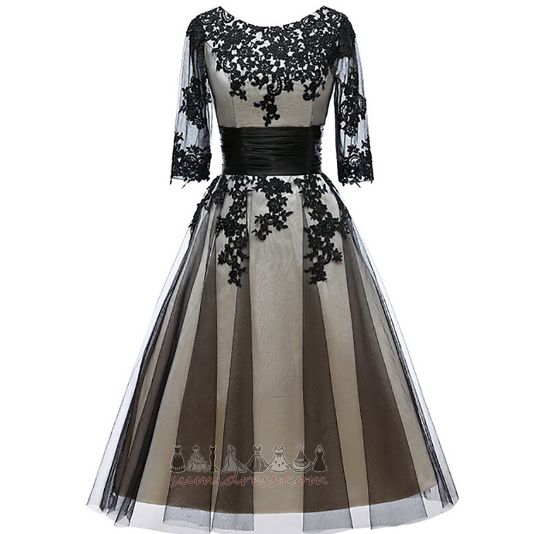 Pear Glamorous Tulle Lace-up A-Line Lace Evening Dress
