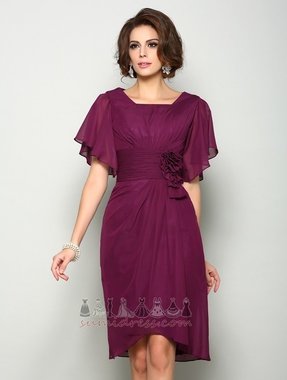 Pear Natural Waist A-Line Chic Chiffon Flowers The mother of the bride Dress