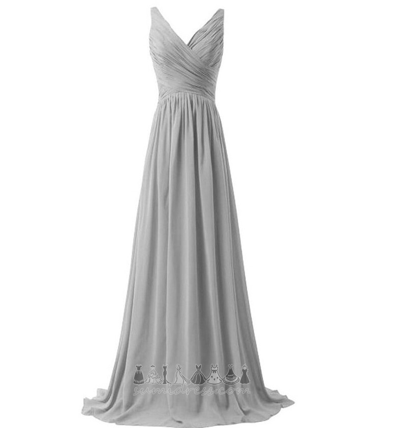 Pear Sleeveless Floor Length Long Pleated Chic Evening Dress
