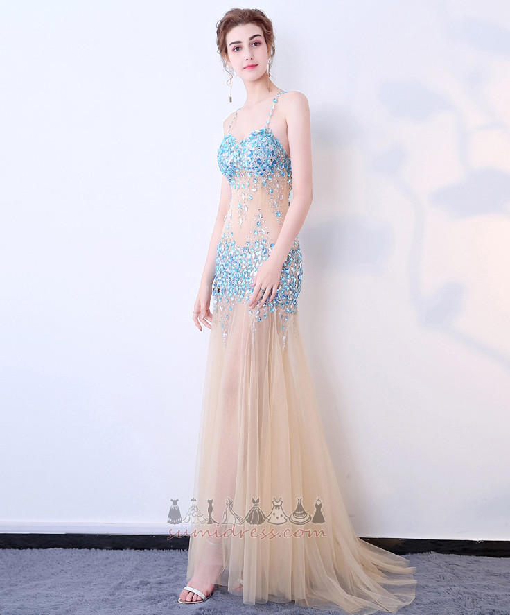 Petite Spring Tulle Jewel Bodice Zipper Up See Through Prom Dress