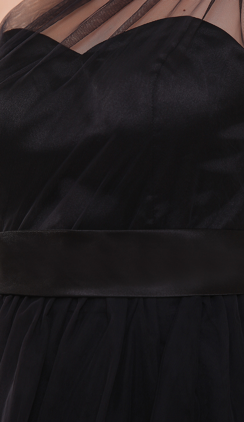 Piedurknēm Ballīte Satīna Vidējs Volāns Asimetrisku piedurknēm Homecoming kleita