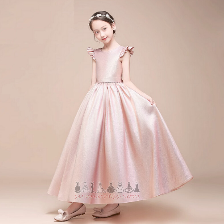 Платье девушки цветка драгоценность Акцентированные лук продажа Молния вверх формальный