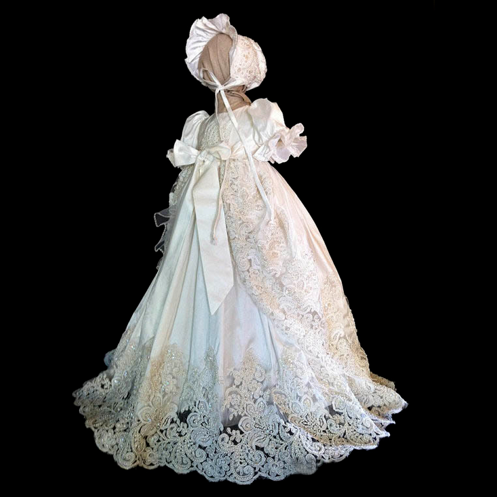 Платье девушки цветка Принцесса Природные Талия фонарь Высокий покрыты драгоценность средний