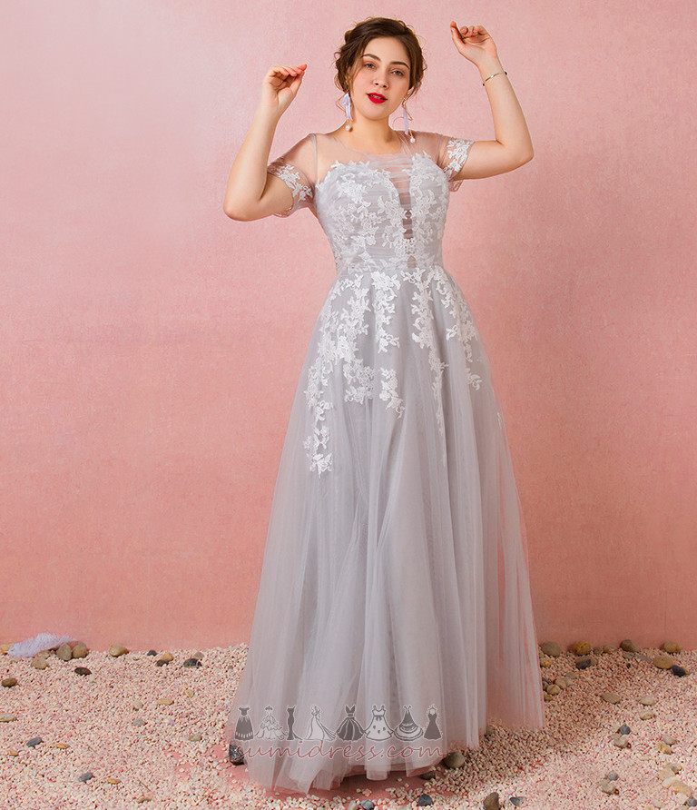 Платье невесты элегантный Короткие рукава повязка Кружевной оверлея кружево