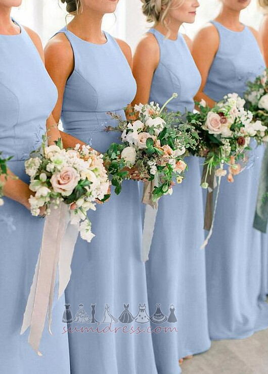 Платье невесты элегантный замочная скважина шифон длинный драгоценность Природные Талия