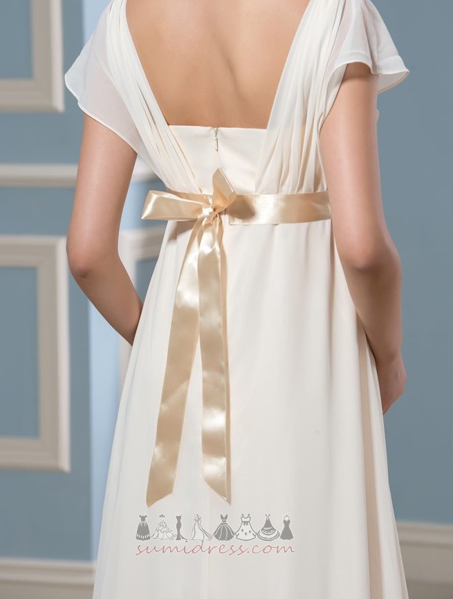 Pleated Bodice Long Zipper Up Elegant Accented Rosette T-shirt Wedding skirt