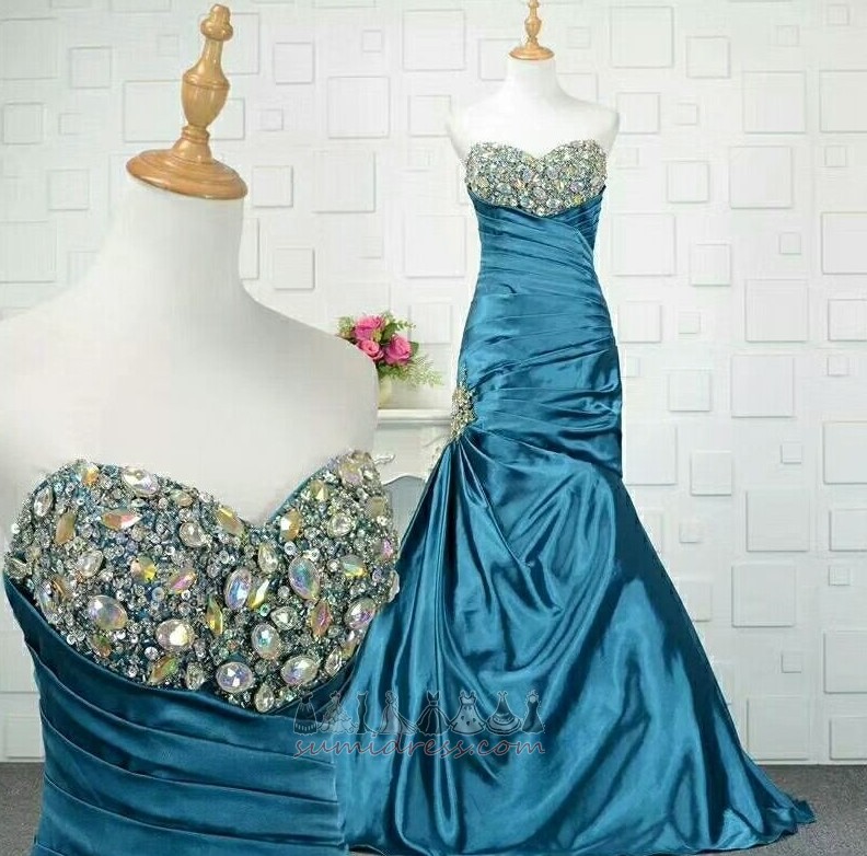 Pleated Elegant Starry Long Dropped Waist Binding Evening Dress