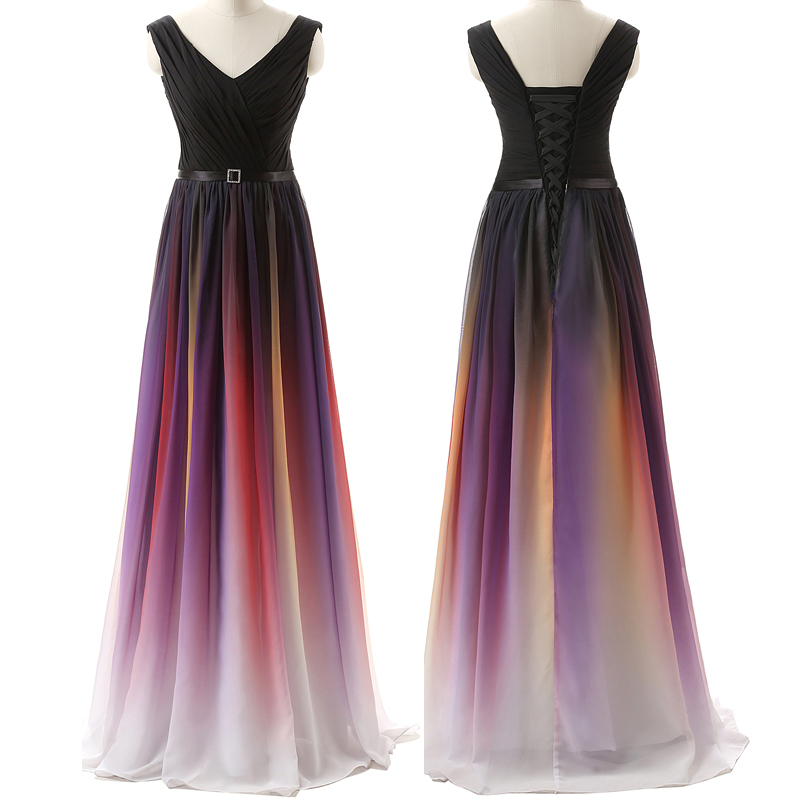 Pleated Sleeveless Floor Length Elegant Chiffon A-Line Bridesmaid Dress