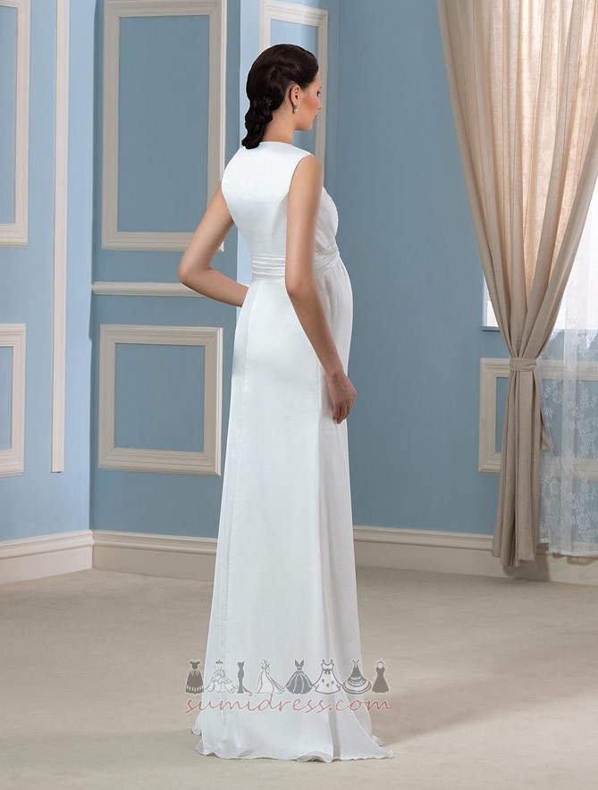 Plus Size Deep v-Neck Summer Draped Simple Empire Wedding Dress