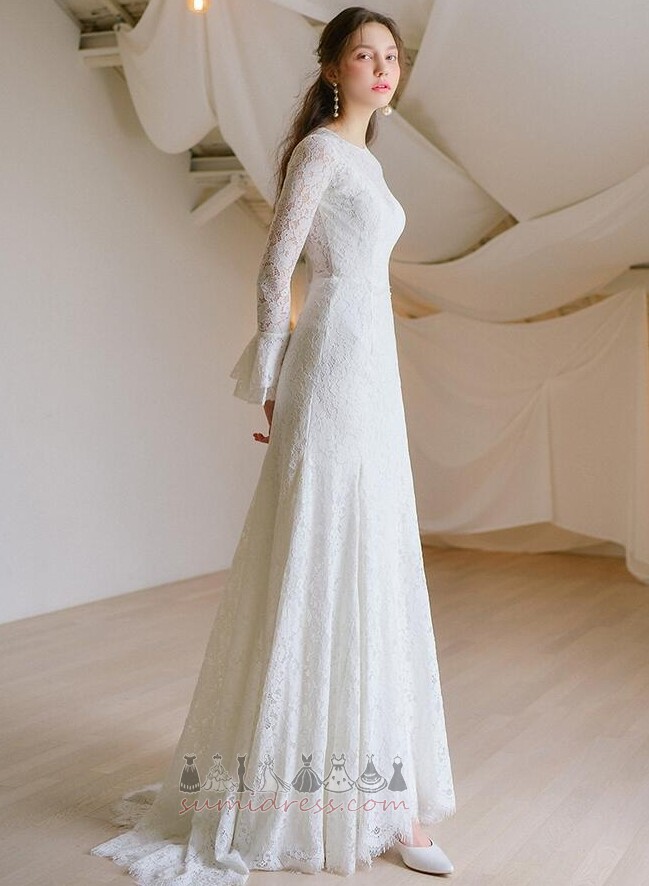 Poet Sleeves Long Sleeves Floor Length Elegant Lace A-Line Wedding Dress