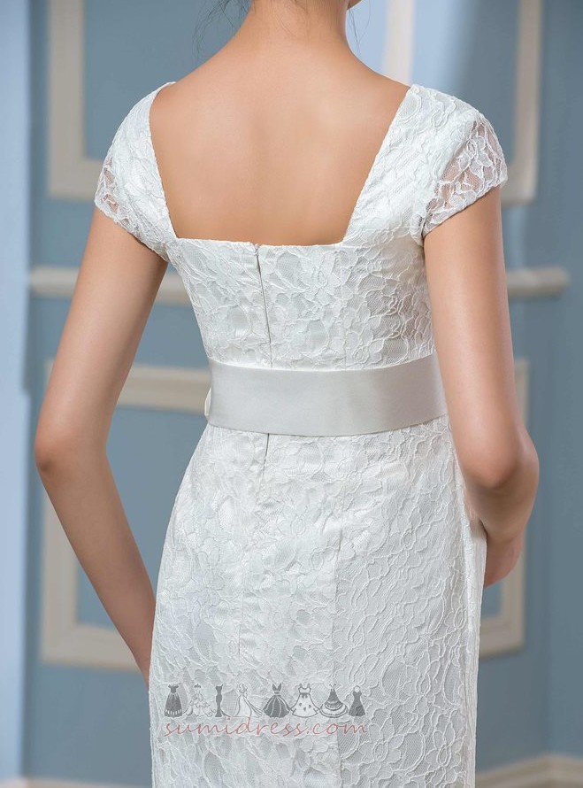 пояси материнства блискавка вгору романтичний короткі рукави Весільна сукня