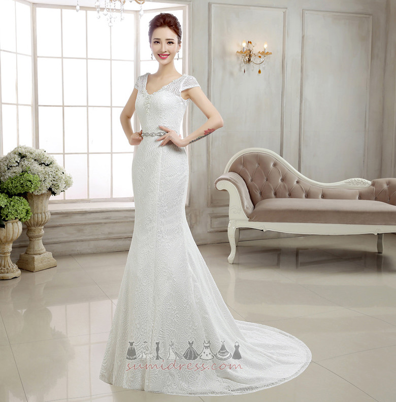 потовщення блоковані рукава атлас Елегантний маленька русалка Весільна сукня