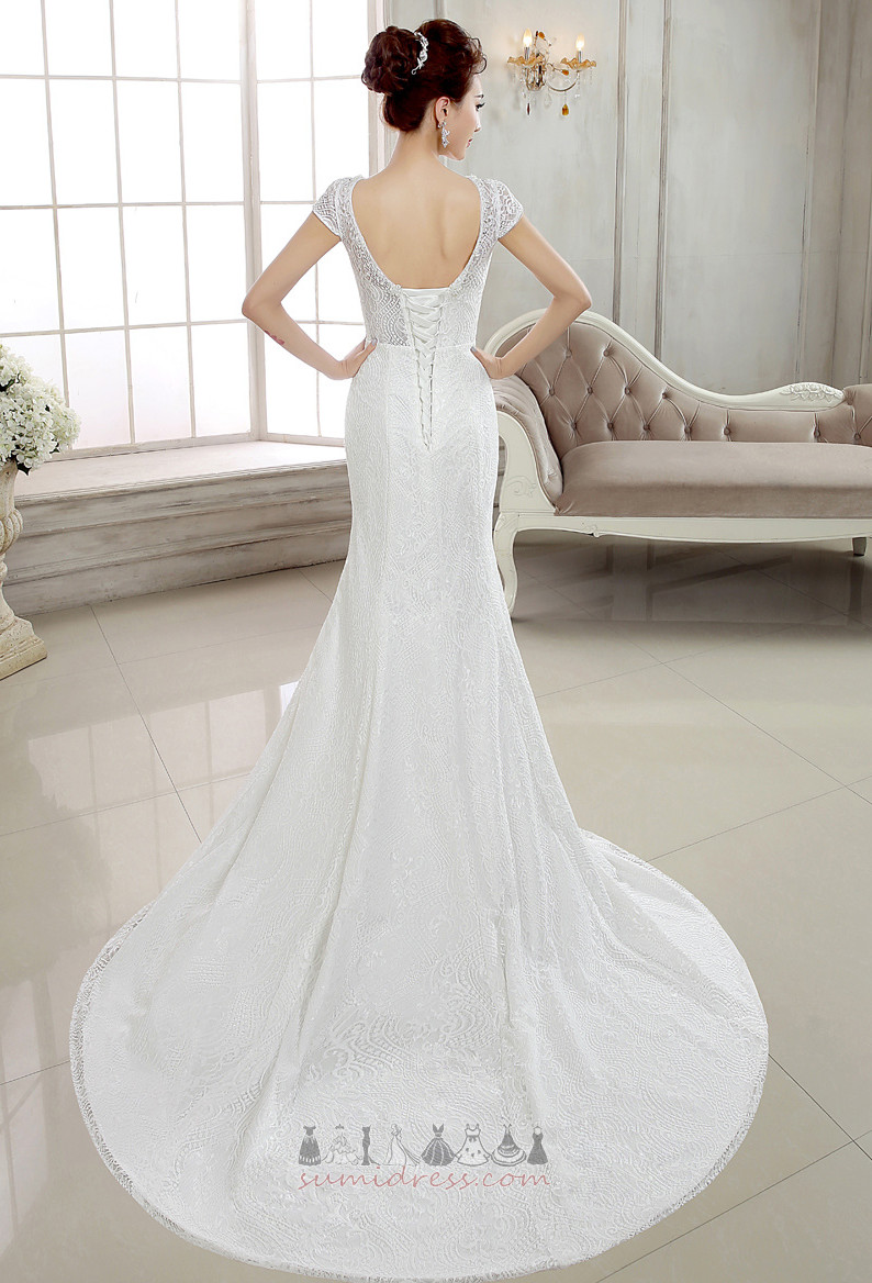 потовщення блоковані рукава атлас Елегантний маленька русалка Весільна сукня