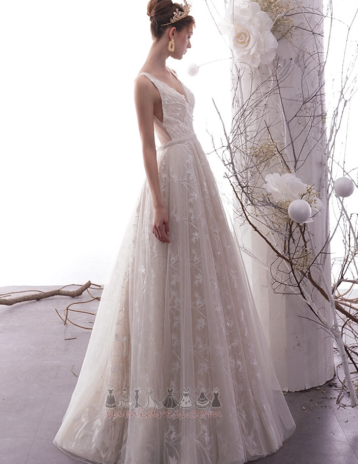 потовщення простий V-подібним вирізом середа безрукавний лінія Весільна сукня