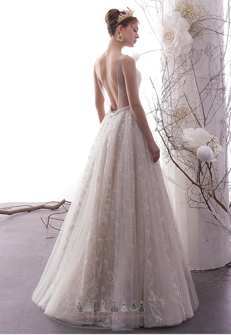 потовщення простий V-подібним вирізом середа безрукавний лінія Весільна сукня