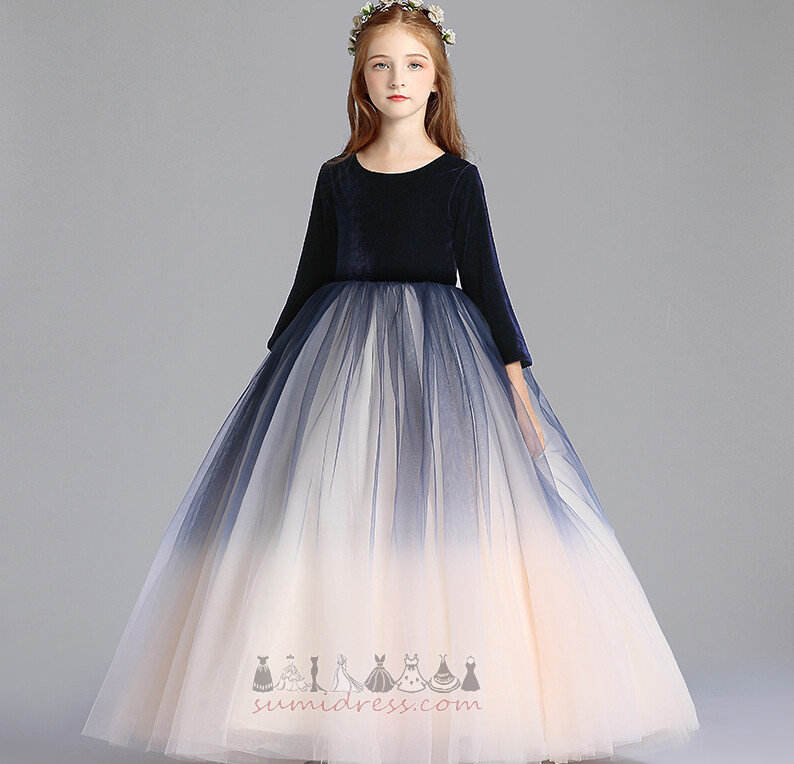 Prikaži / Učinak Zatvarač Prirodne struka Majica Elegantan Kat Duljina Djeca haljina