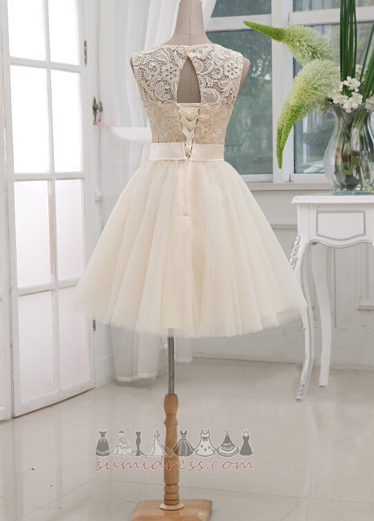 Princess Bow Natural Waist Scoop Medium Simple Bridesmaid Dress