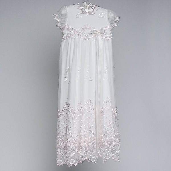 Princess Short Sleeves Natural Waist Long High Covered Lace Flower Girl Dress